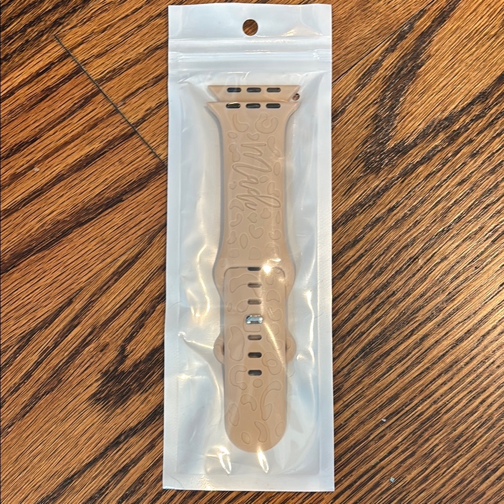 Tan Floral Patterned Watch Band